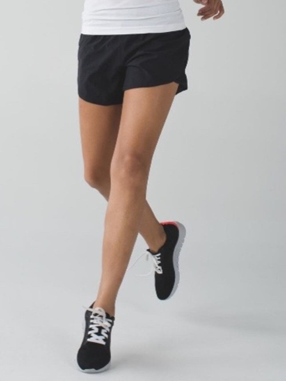 Lululemon Go The Distance Shorts Size 10 Black Gray Reversible Run Gym Pocket